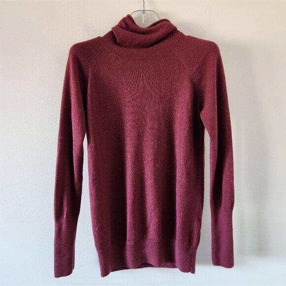 ARITZIA | Wilfred sweater mock neck open back silk cashmere red sz Small - Picture 2 of 4